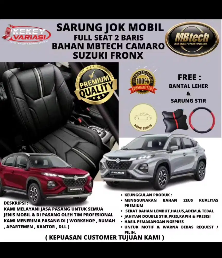 Di jual sarung jok mobil khusus Suzuki Fronx