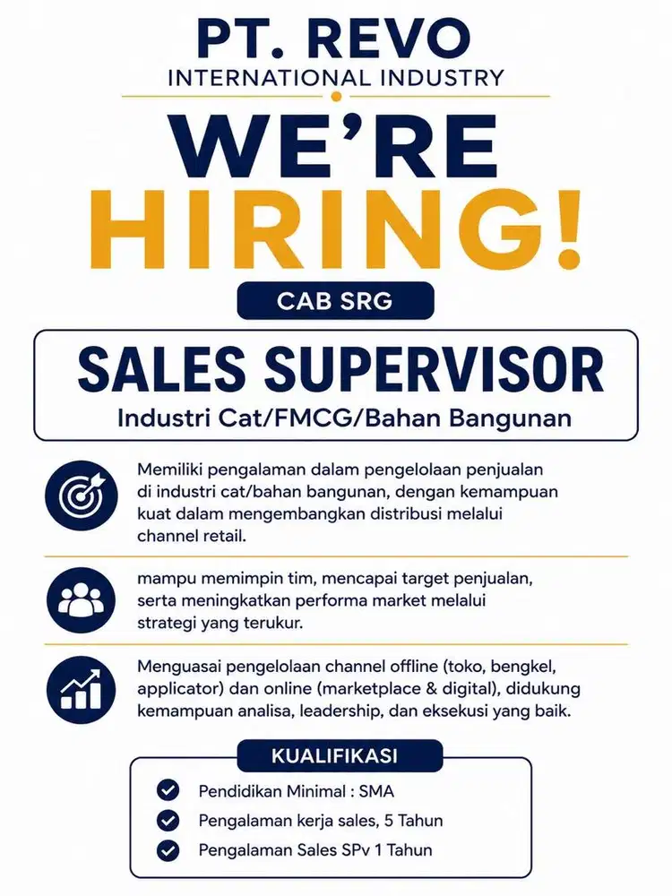 Lowongan Kerja SPV Sales