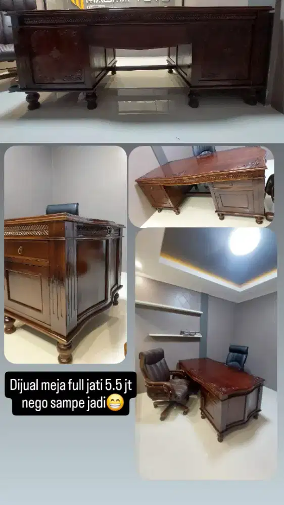Meja direksi full jati