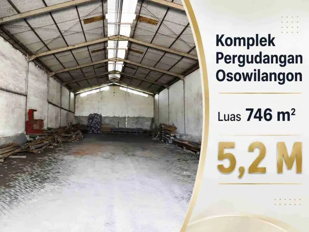 Dijual Gudang Osowilangon 746 m²