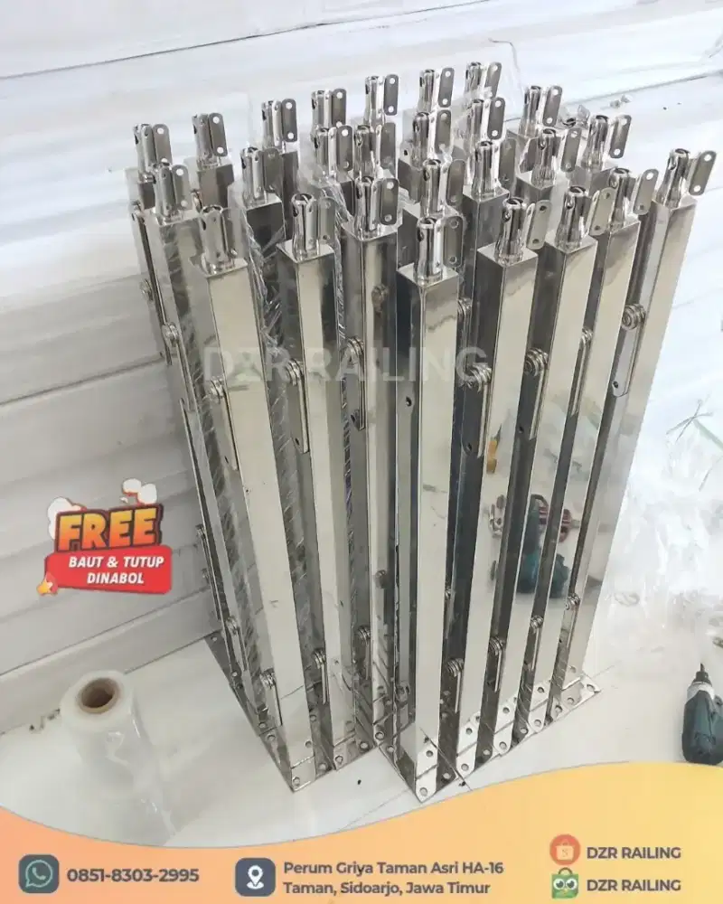 Tiang railing stainless tiang reling tangga balkon