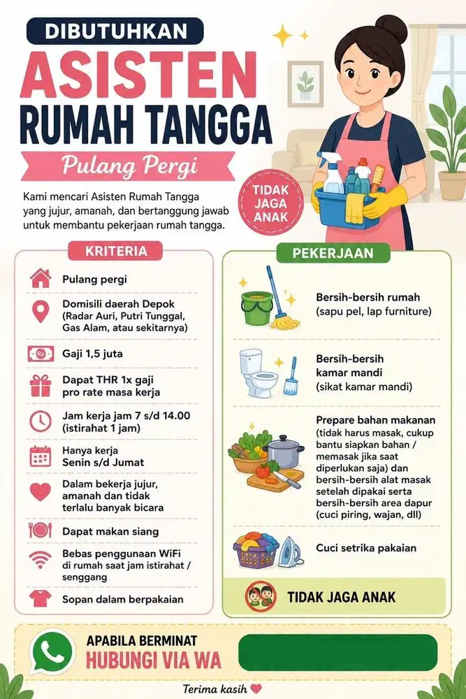 Dicari ART sekitaran Depok