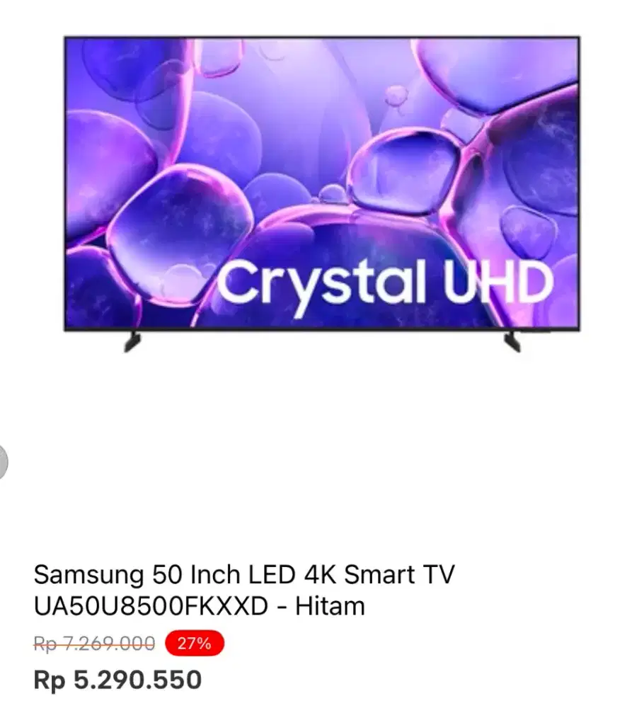 SAMSUNG 50 INCH LED 4K SMART TV UA50U8500FKXXD