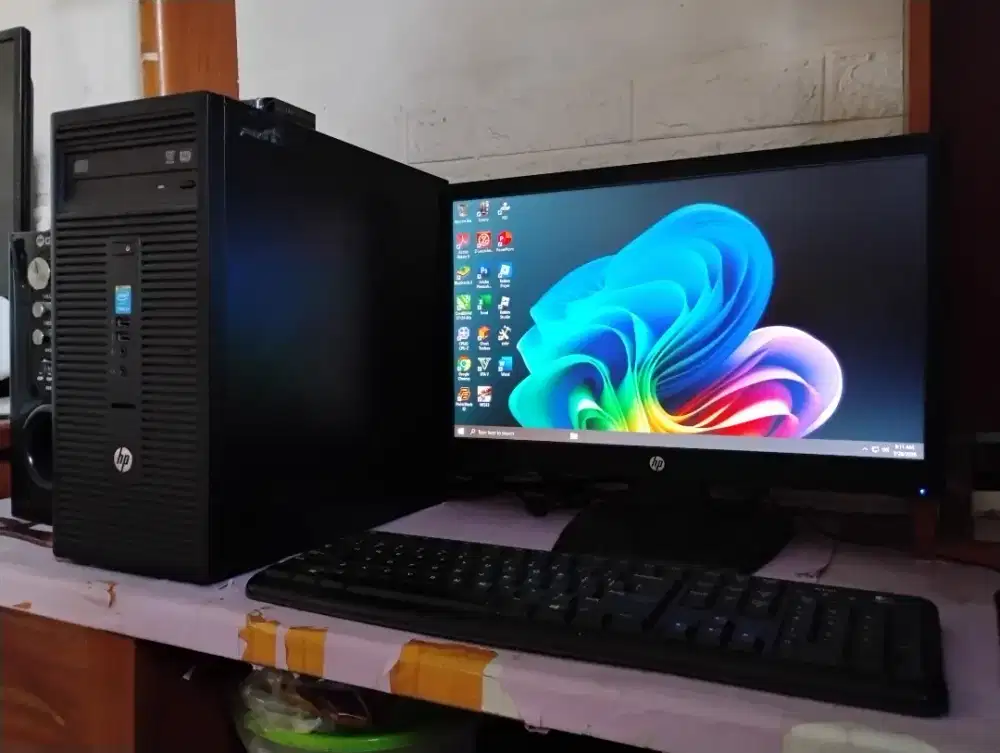 Pc HP intel gen4 + SSD + ram 8gb + monitor 19inch siap pakai