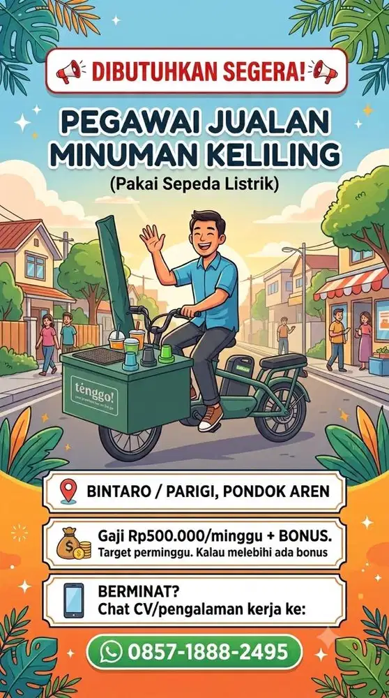 Lowongan Jual Minuman Keliling Sepeda Listrik
