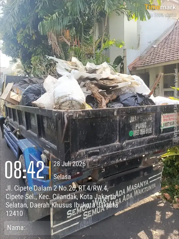 Jasa buang puing dan angkutan sampah