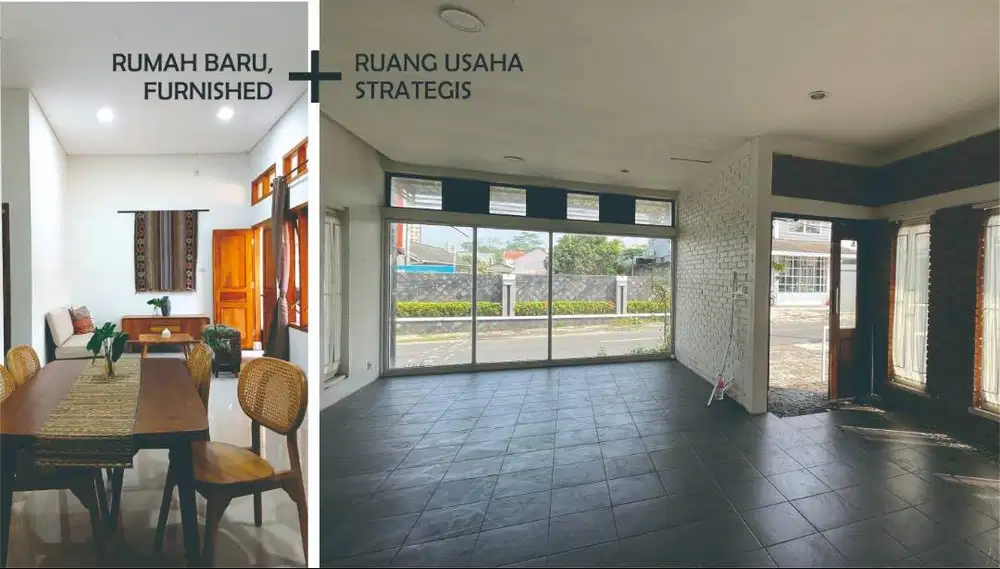 Rumah Baru Furnished + Ruang Usaha Strategis - Palagan : DISEWAKAN
