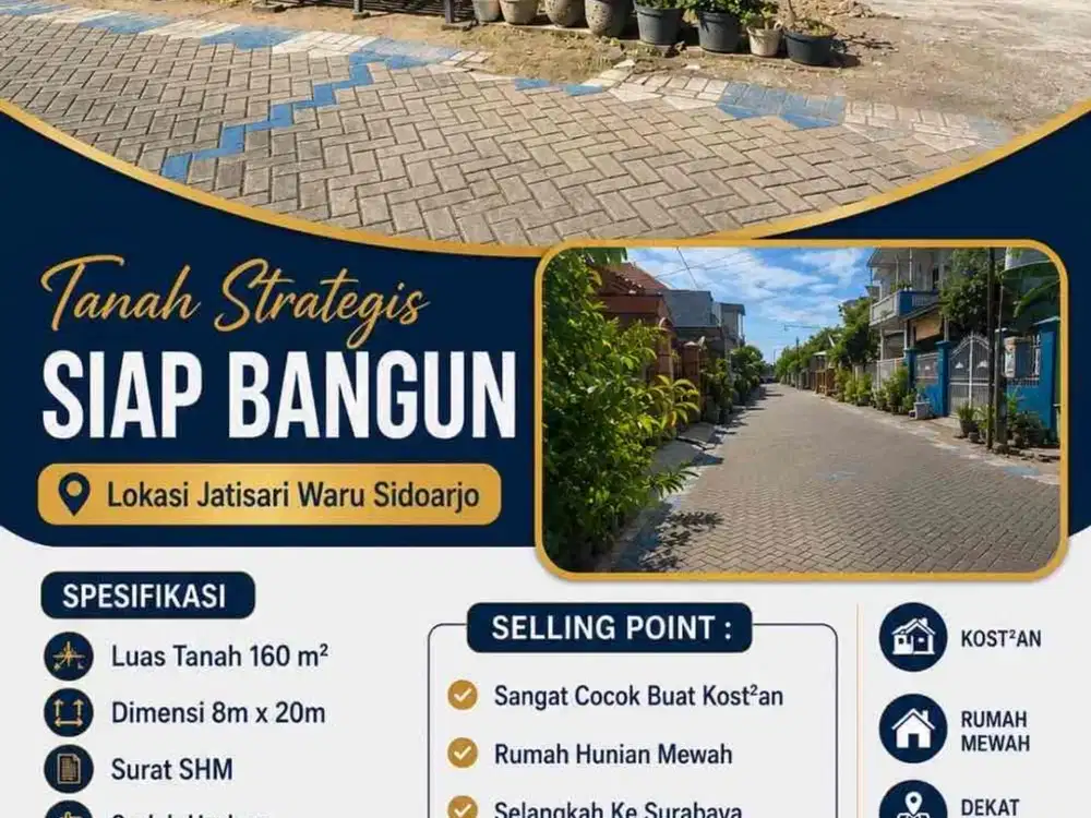 Dijual Tanah Jatisari Waru Sidoarjo