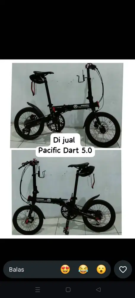 DIJUAL CEPAT SEPEDA LIPAT PACIFIC Dart 5.0 Warna Hitam Aksen Merah