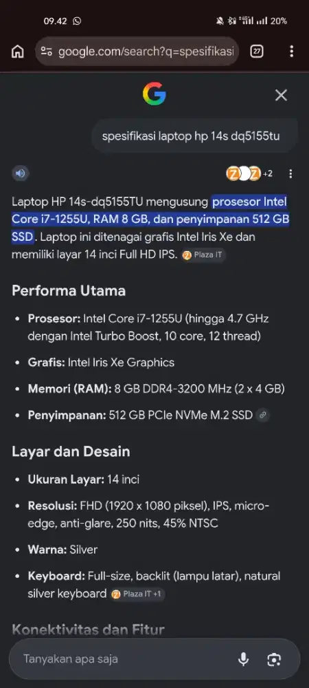 laptop hp 14s dq5155tu