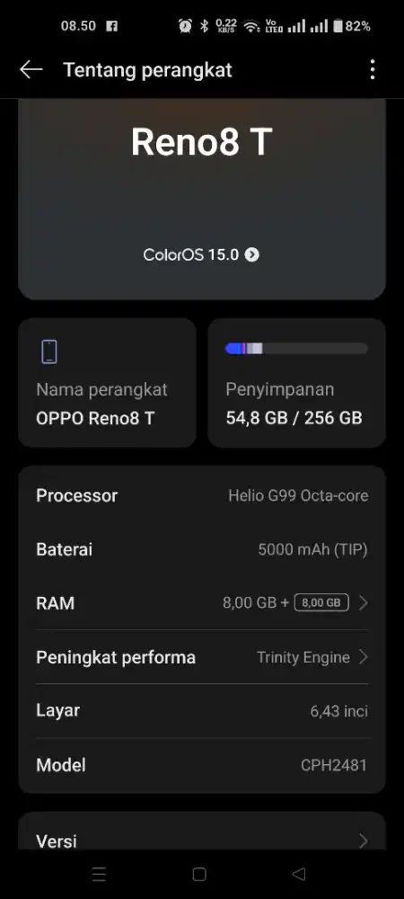 Jual Oppo Reno 8T 4G batangan