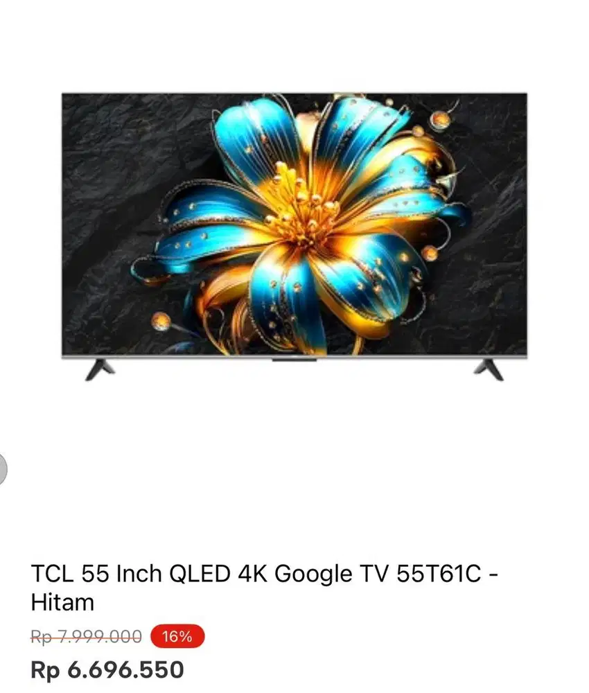 TCL GOOGLE TV QLED 4K 55inci