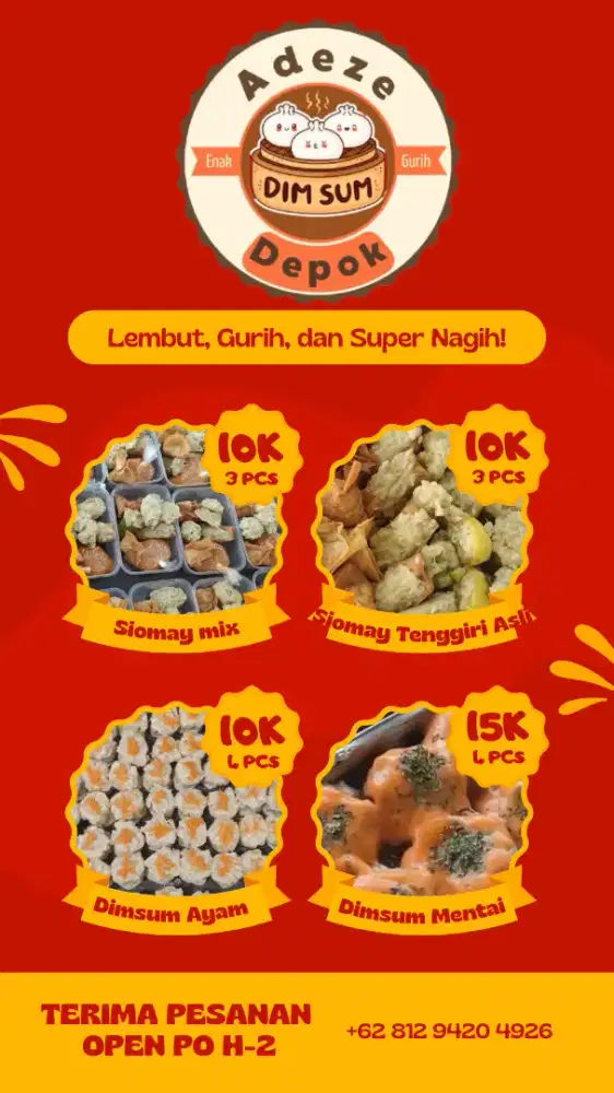 Siomay dimsum fresh open PO acara keluarga, kawinan