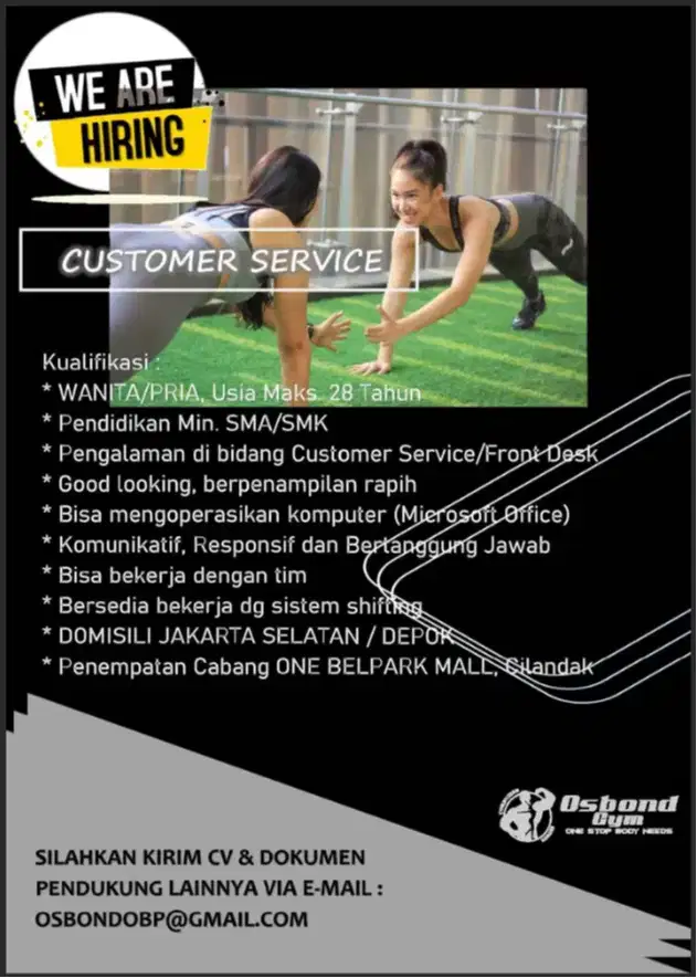 CUSTOMER SERVICE GYM CENTER