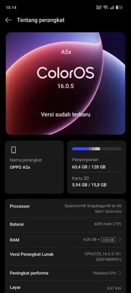 Oppo A5x Masih mulus
