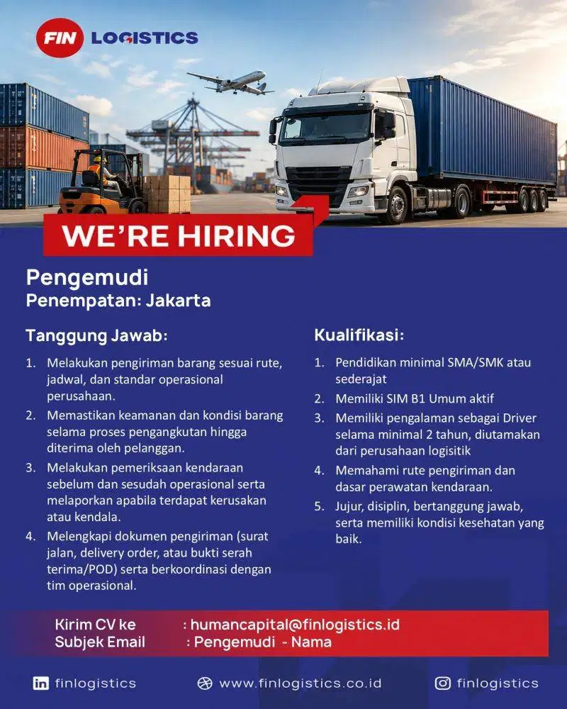 Pengemudi Logistics - B1 Umum