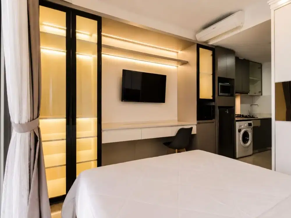 Sewa Apartemen gold coast PIK studio 28m full furnish rapi bagus