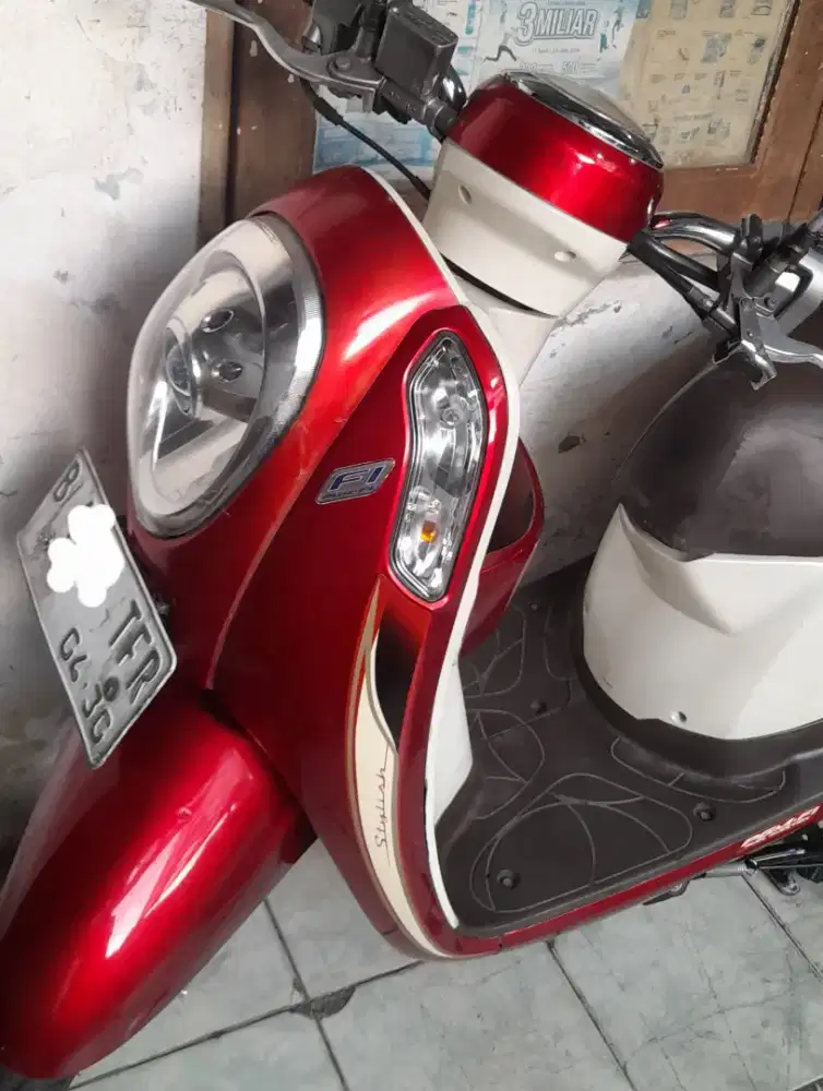 Honda scoopy f1 2015 cw asli merah cream B dki timur a/n sndri pjk pjg