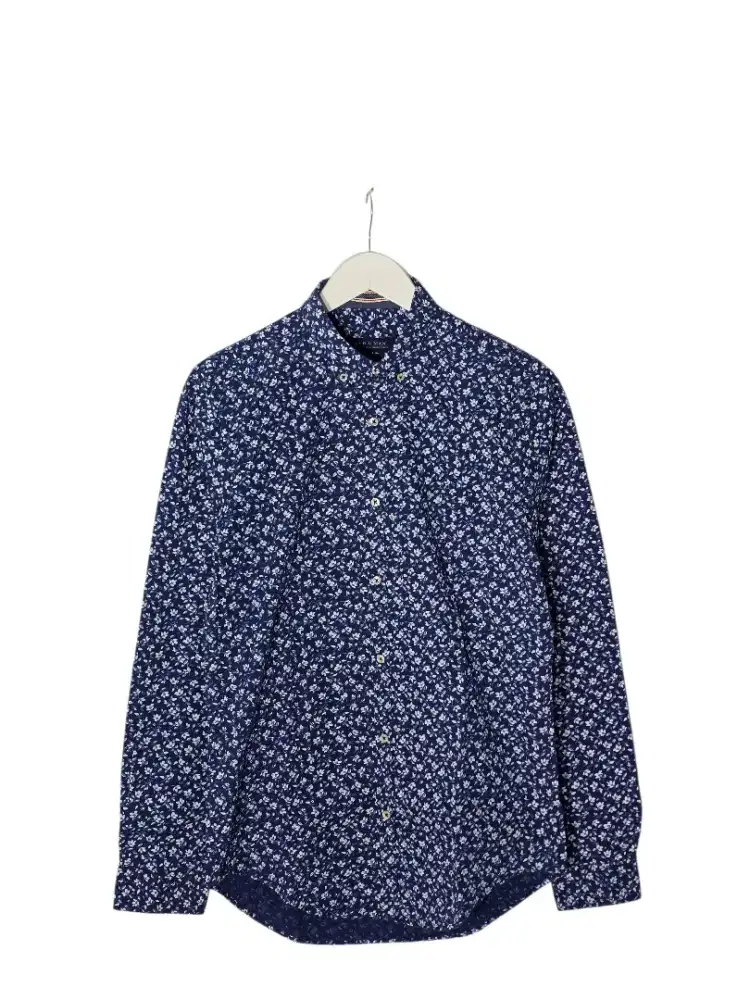 Kemeja Zara Man Slim Fit Basic Biru Tua Motif