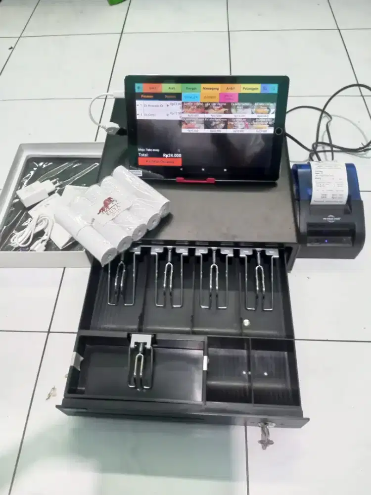 Komplit set mesin kasir android bebas biaya berlangganan selama nya