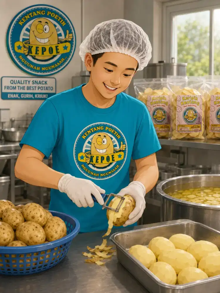 Pekerja Produksi Keripik Kentang