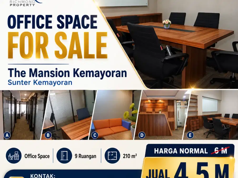 For Sale Premium Office in The Mansion Kemayoran with Exceptional Value Located in North Jakarta