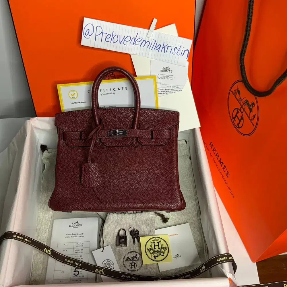 Preloved rec 2022 Birkin 25 rouge retourne shw togo  authentic