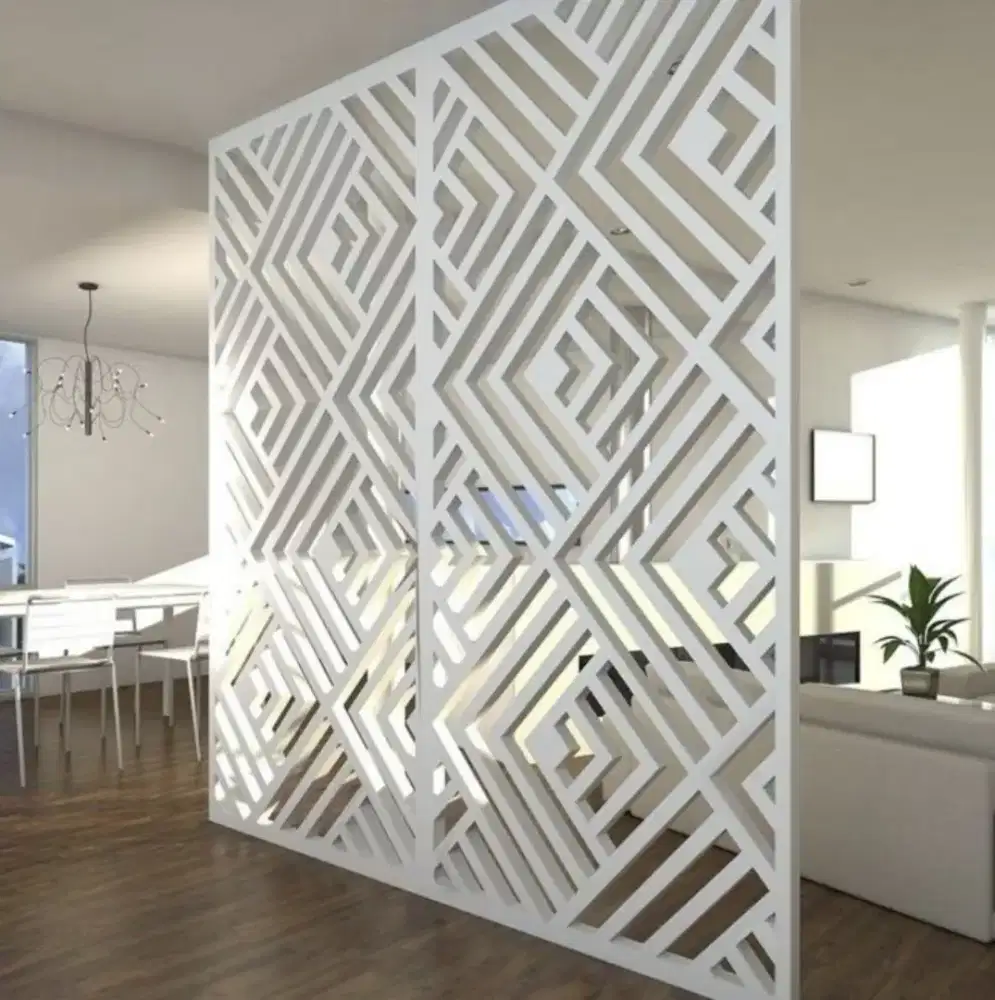 Pagar Krawangan Semen Beton Cor Motif Minimalis Modern Luar Rumah