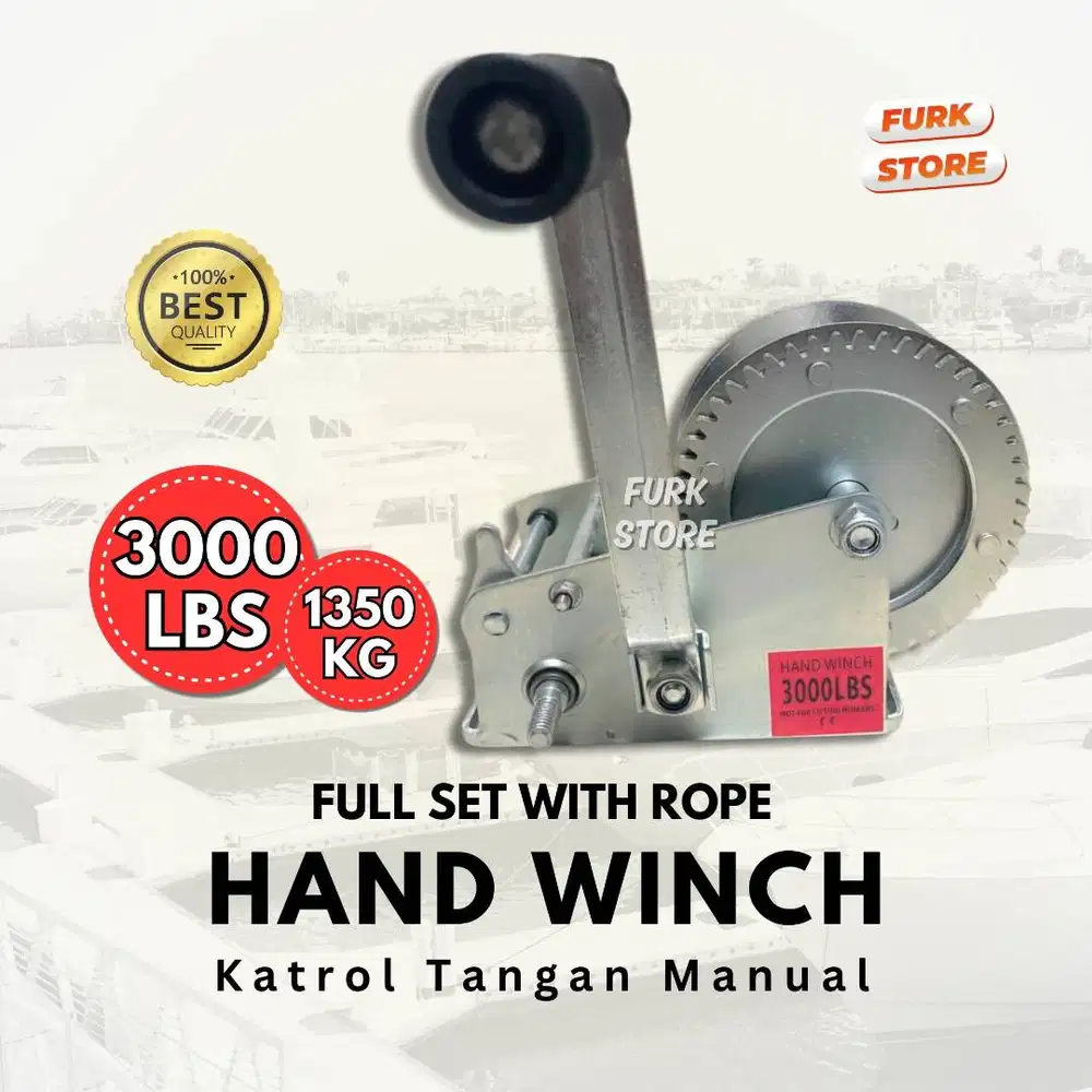 Hand Winch 3000LBS HWW3000 + Wire Rope [FULLSET] – Katrol Manual | Win