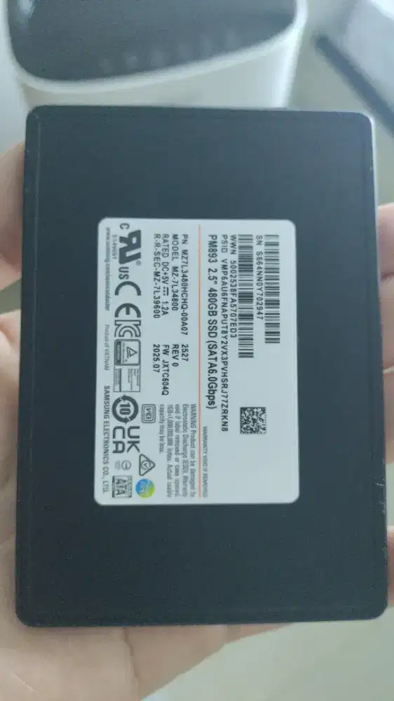 samsung ssd pm893 500GB 2.5