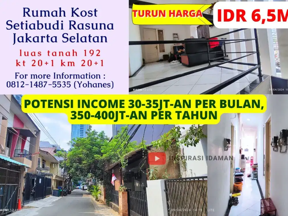 Rumah Kost 20 Kamar Setiabudi Hitung Tanah