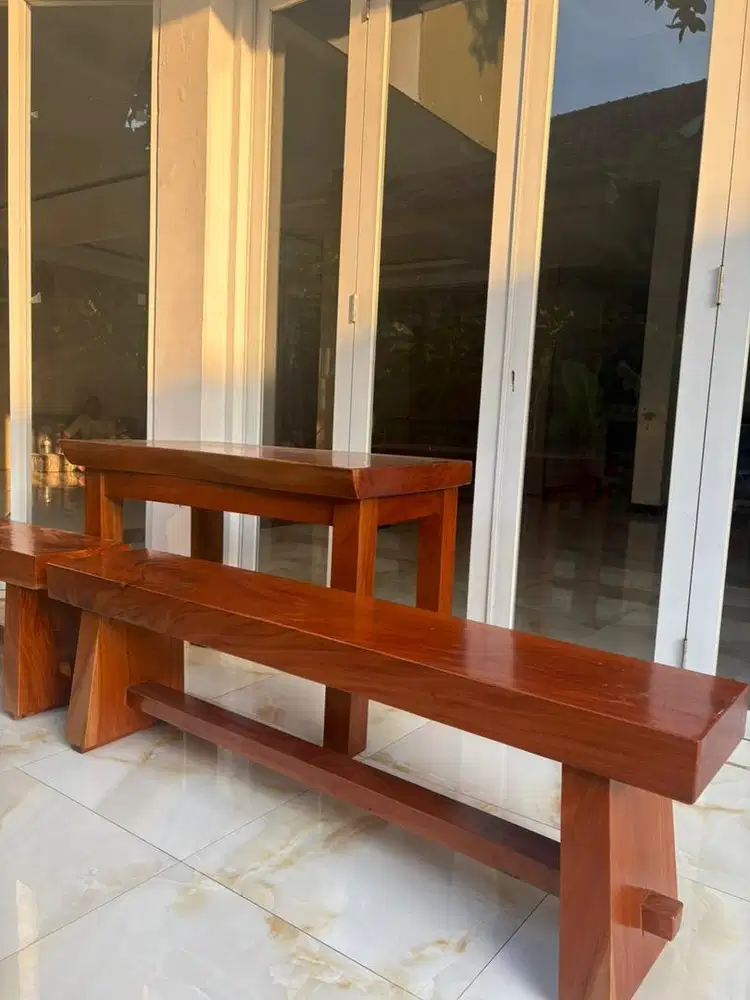 meja kursi kayu estetik
