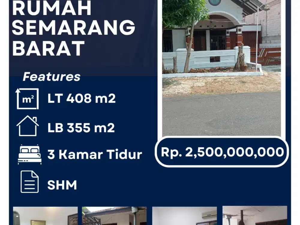 Dijual Rumah Luas 408m2 Bebas Banjir di Semarang Barat – Sertifikat HM, Dekat Bandara
