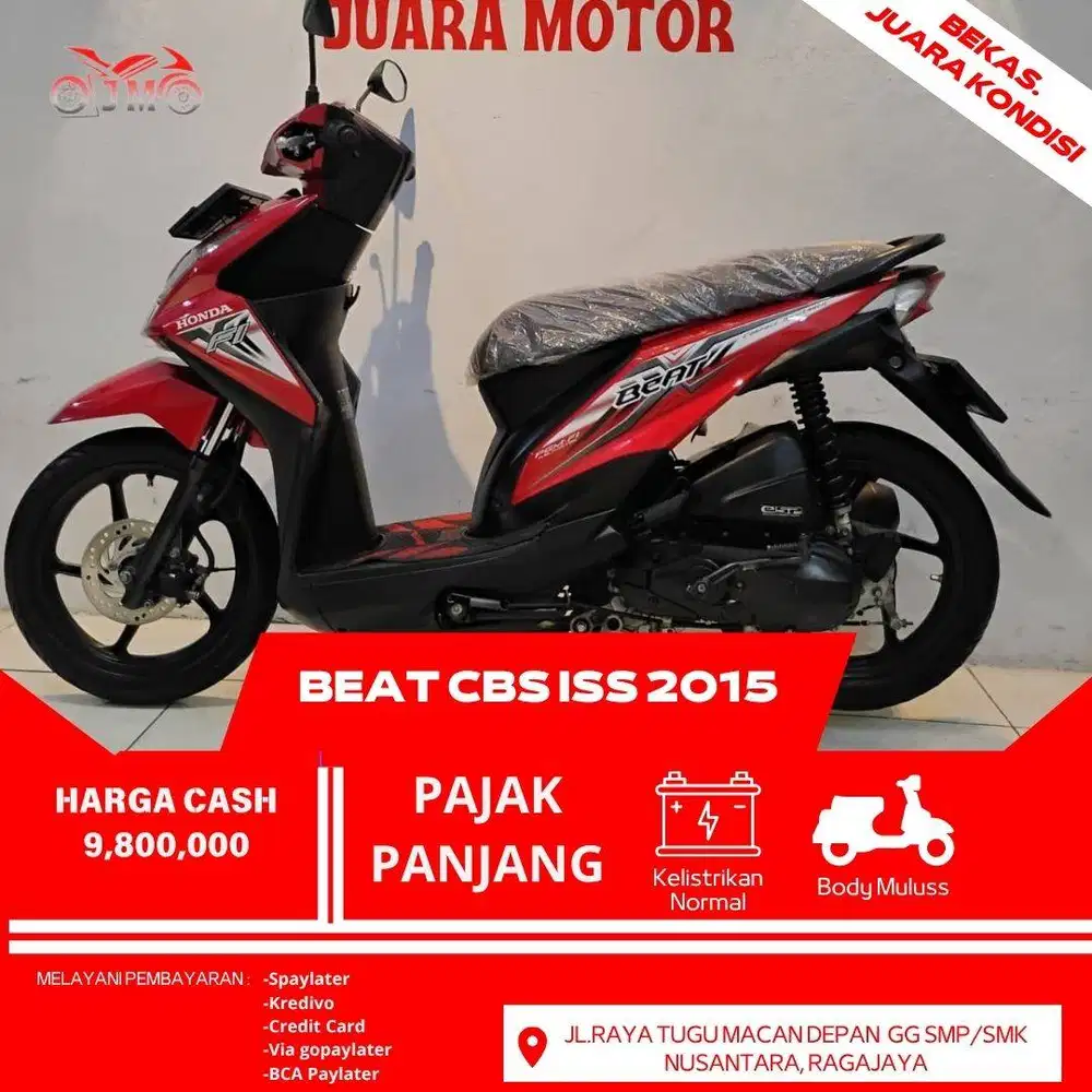 HONDA BEAT ESP ISS 2015 MESIN HALUS PAJAK PANJANG UNIT SIAP PAKAI