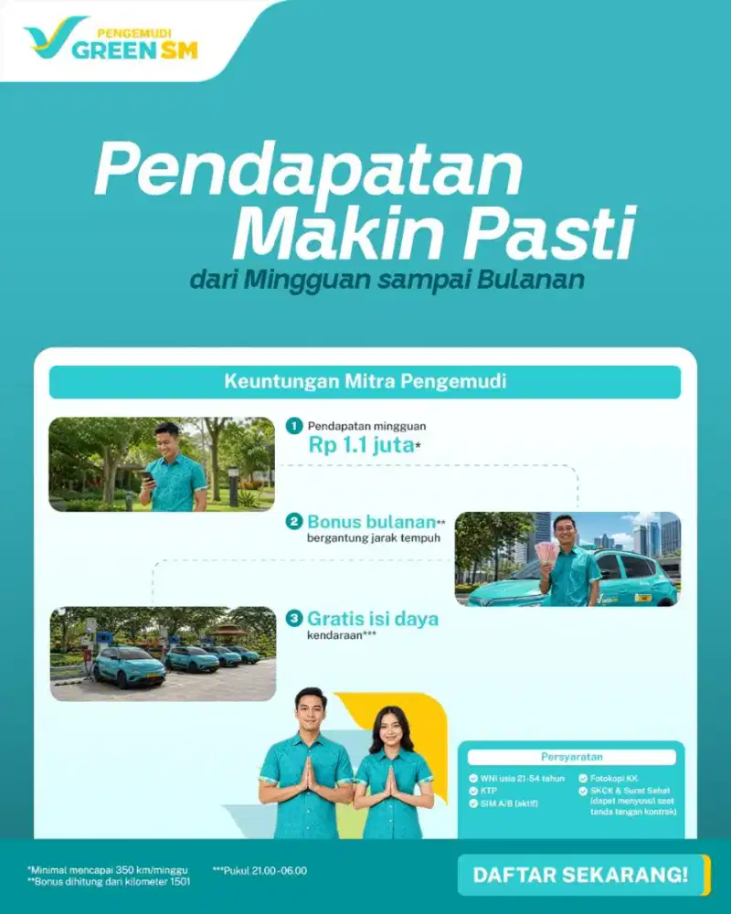 LOWONGAN KERJA DRIVER TAXI LISTRIK