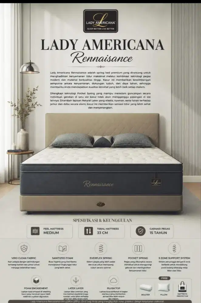 Lady Americana RENNISENCE FULL SET -BELI KASUR DPT DV+HB