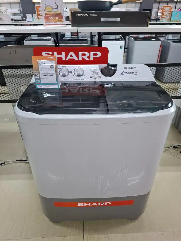 NYUCI MAKIN RINGAN, CICILAN JUGA RINGAN! SHARP MESIN CUCI 2TABUNG