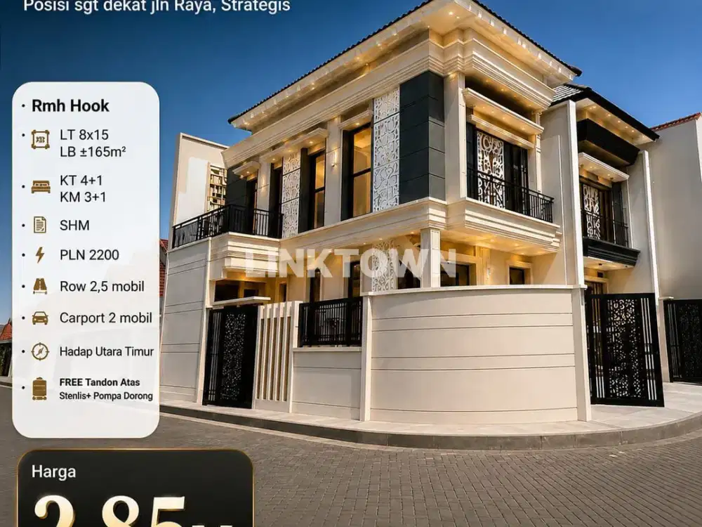 Rumah Baru Gress Hook American Style di Manyar Surabaya
