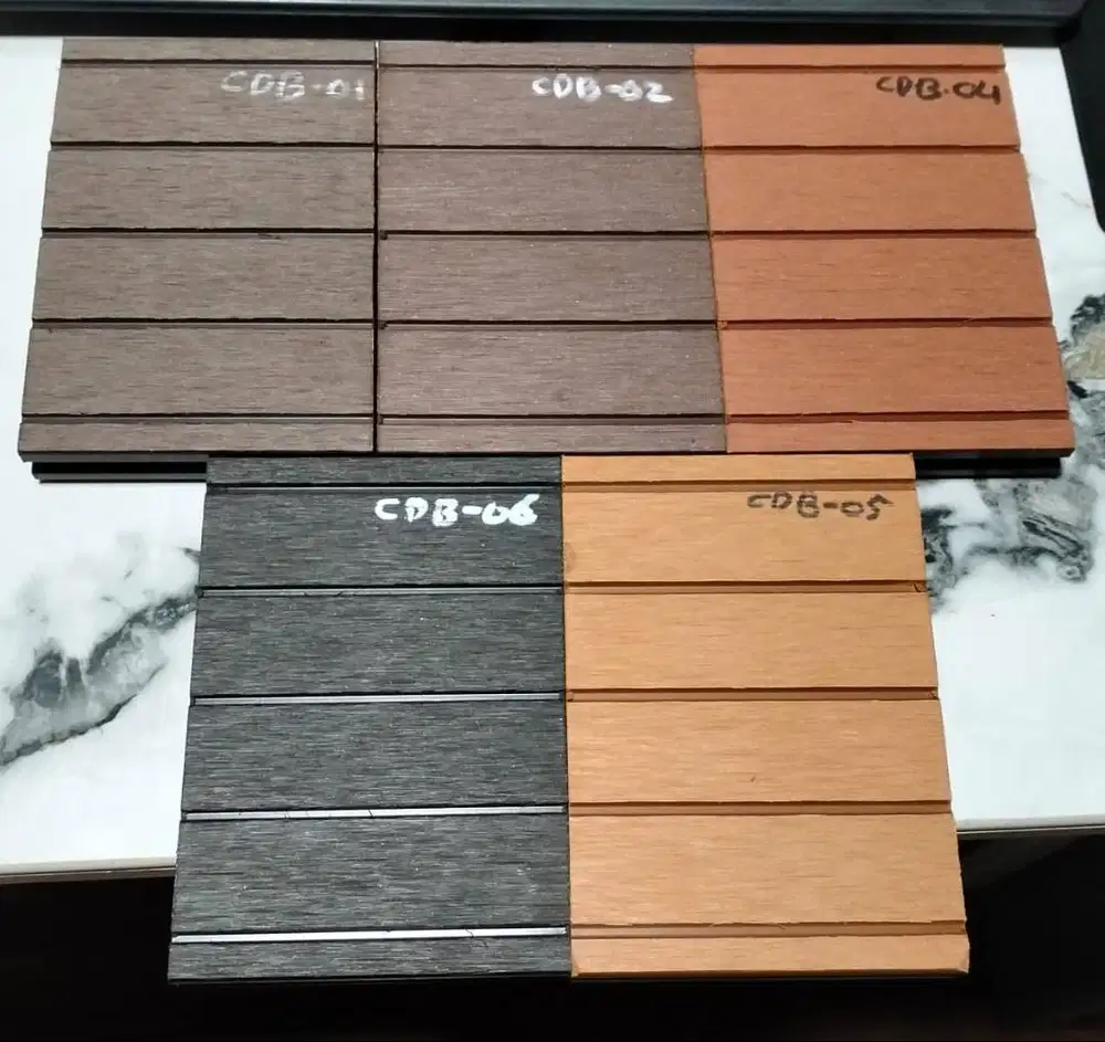 ARNI Decking WPC Lantai Kayu Outdoor Motif Serat Kayu Panjang 2,9m