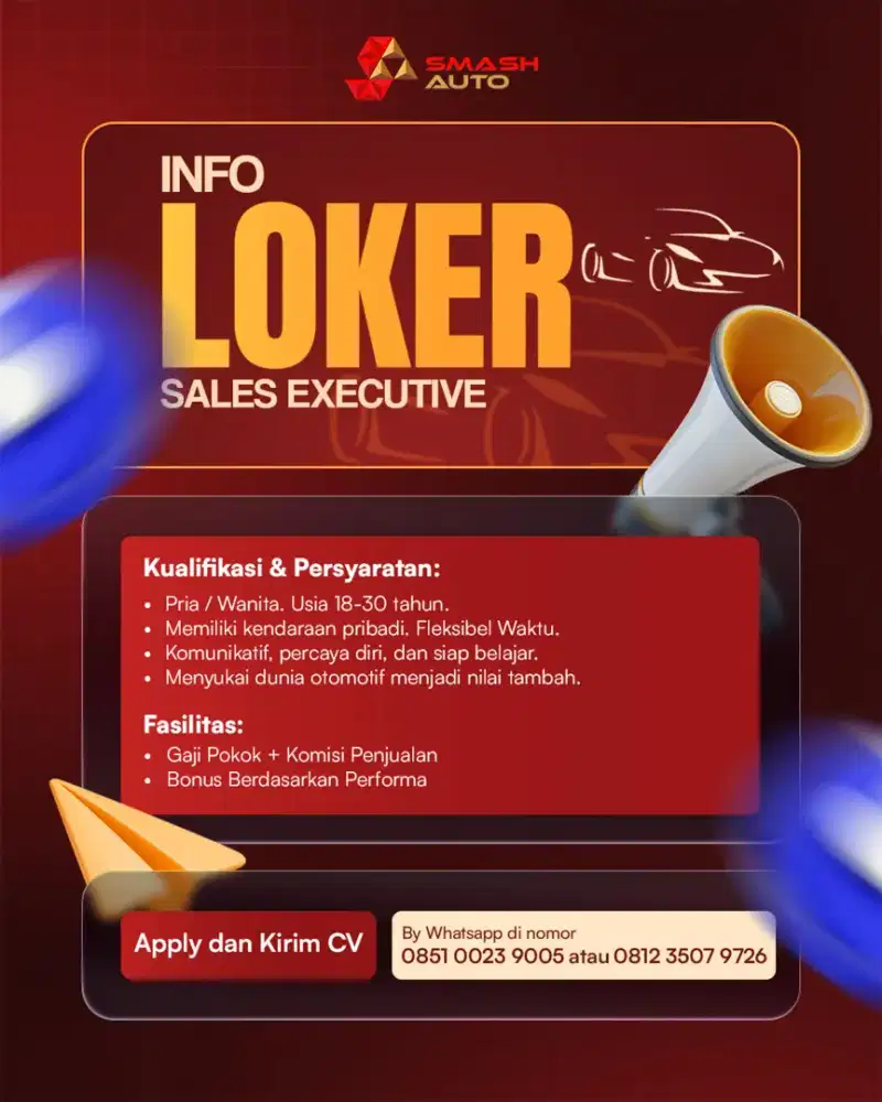 BUTUH CEPAT SALES / MARKETING