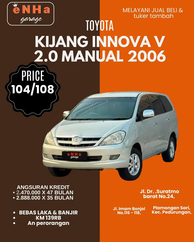 Toyota Kijang Innova V 2.0 manual 2006 istimewa...