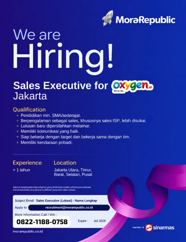 DIBUTUHKAN SALES PROVIDER INTERNET