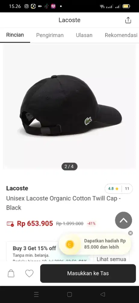 Lacoste twill cap