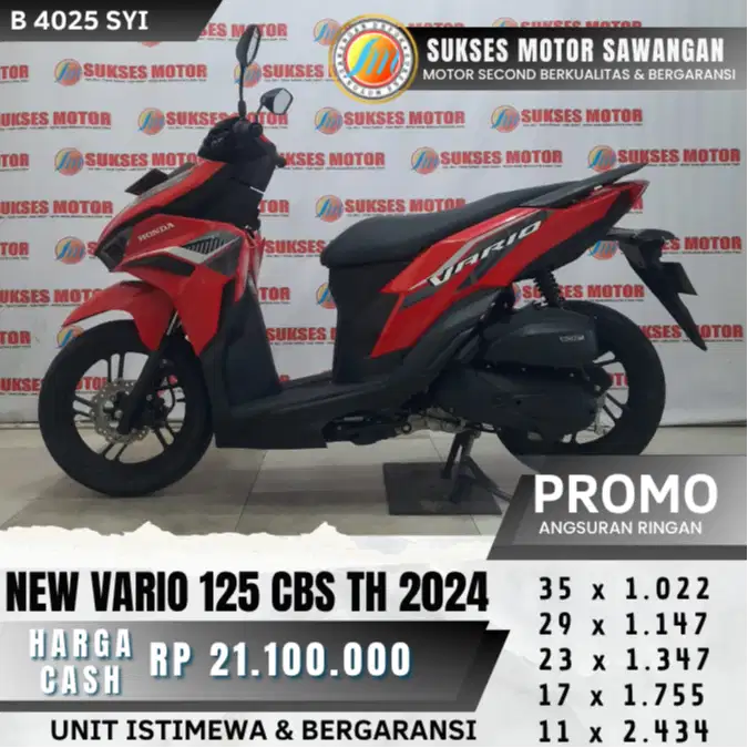 BERGARANSI NEW VARIO 125 CBS TH 2024 UNIT MULUS BISA CASH ATAU KREDIT