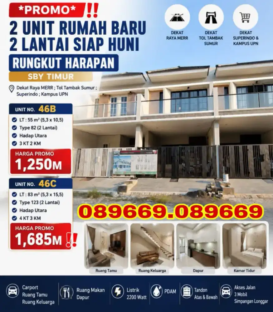NEW Rungkut Harapan dkt Nginden Baruk Wonorejo Medokan Pandugo Wiguna