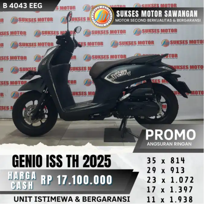 BISA CASH KREDIT HONDA GENIO ISS TH 2025 UNIT MULUS LOW KM BERGARANSI
