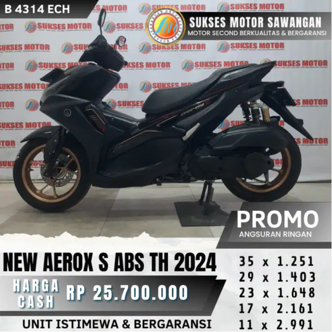 MULUS PAJAK PANJANG NEW AEROX S ABS TH 2024 HITAM KEYLES BERGARANSI