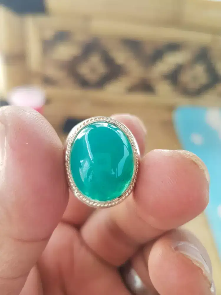 Jual cincin batu bacan ring perak asli