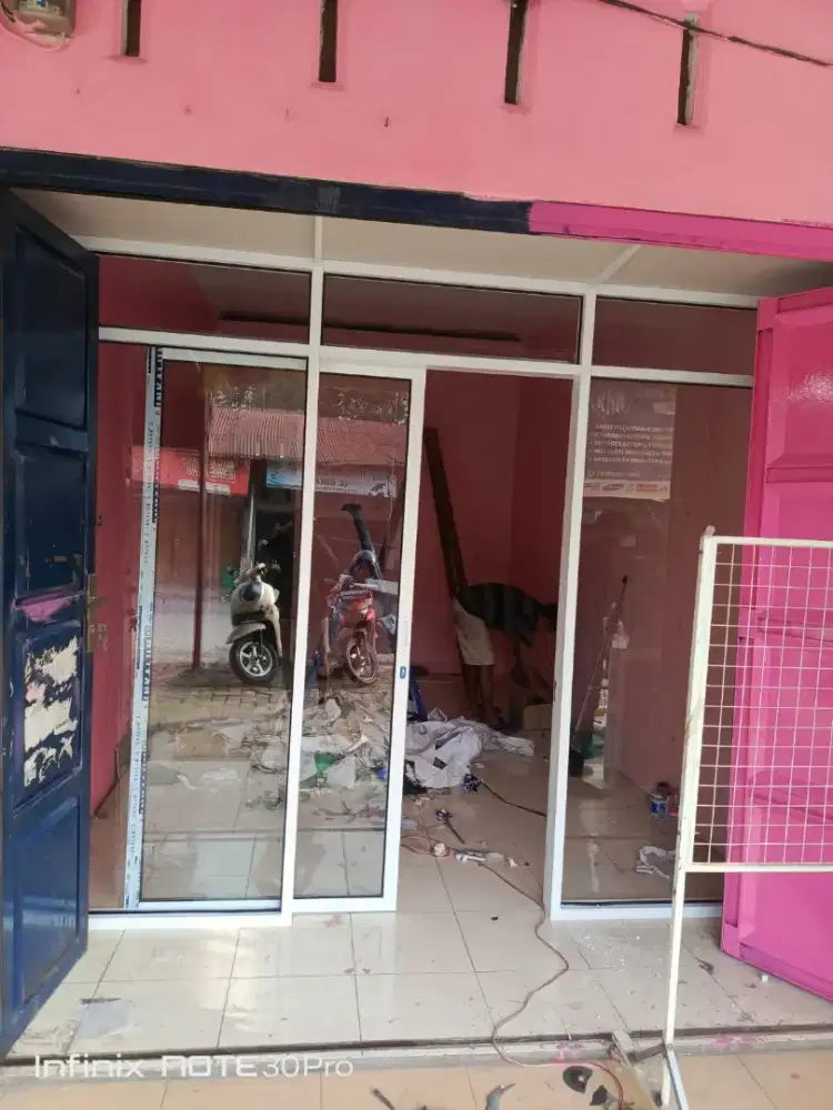Pintu kaca  sliding, swing aluminium no dp