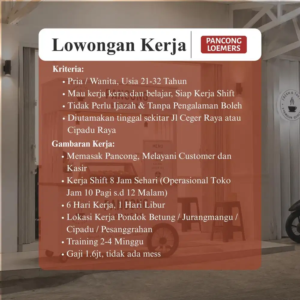 Lowongan Kerja Pancong